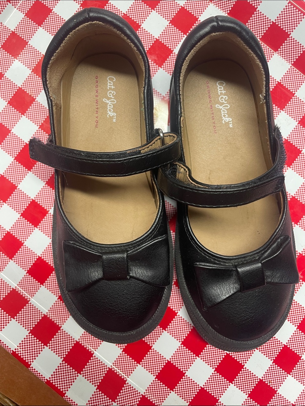 Cat & Jack Black Mary Jane Dress Shoes with Bow Detail